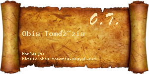Obis Tomázia névjegykártya